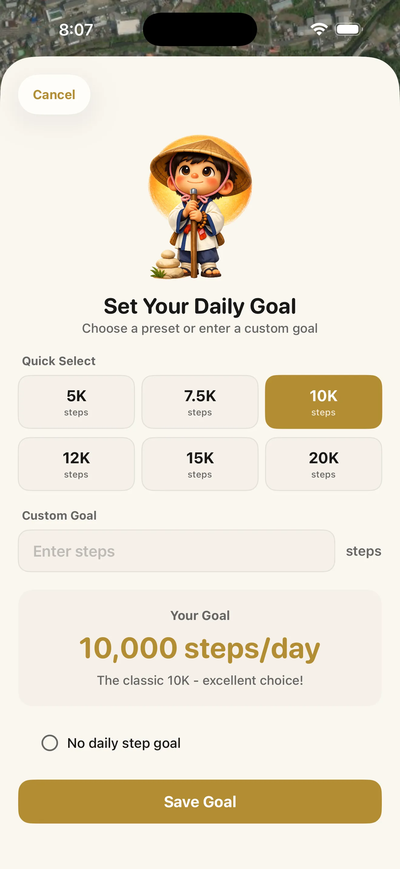 Step tracking and activity stats