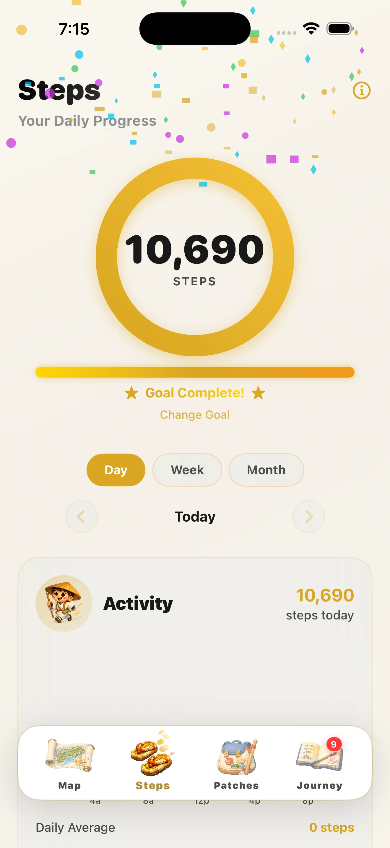 Daily steps tracker